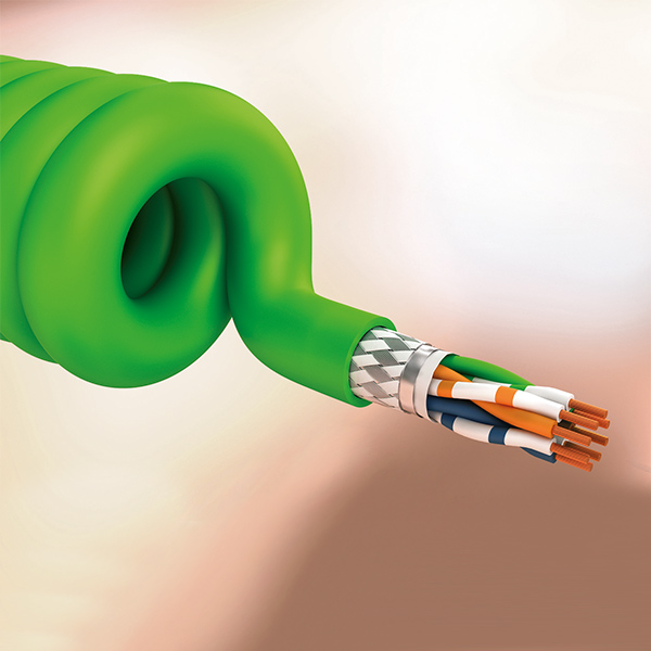 Spirálované kabely ze Semoflex® Special Industrial Ethernet Cat.5e